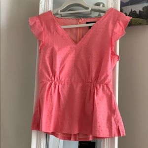 Size 4 pink scalloped neckline J Crew top